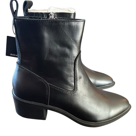 Dolce Vita Bili H20 Black Leather Pointed-Toe Ankle Booties Waterproof NEW 6 - Picture 1 of 10